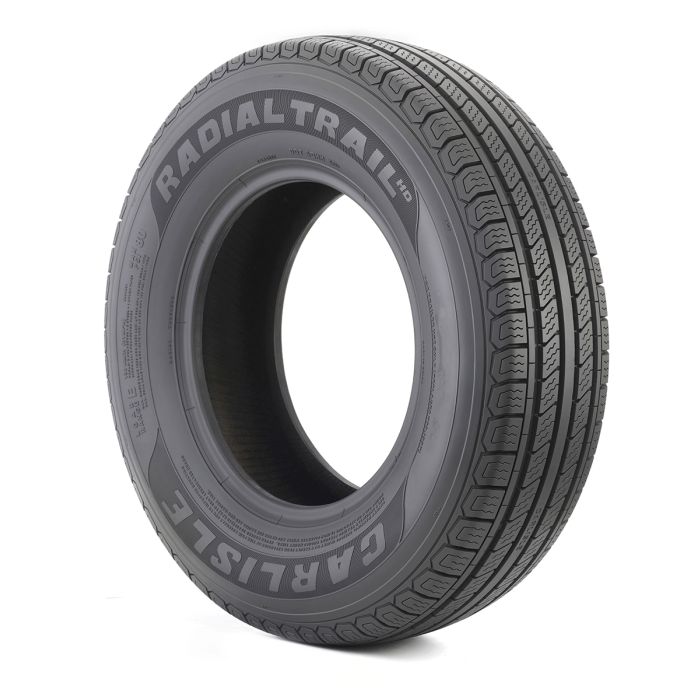 Carlstar Radial Trail HD trailer tire, shown in the manufacturer photo with Carlisle sidewall branding