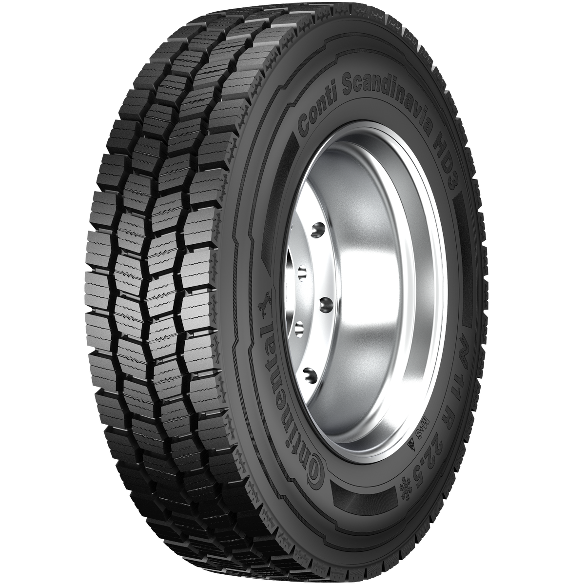 Continental Conti Scandinavia HD3 drive tire with four rows of tread blocks